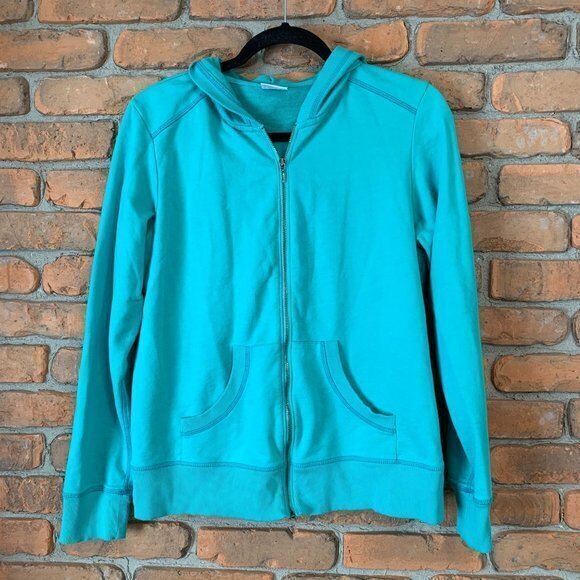 Columbia French Terry Full Zip‎ Hoodie Sweatshirt Mint Green - Size L - Picture 1 of 5